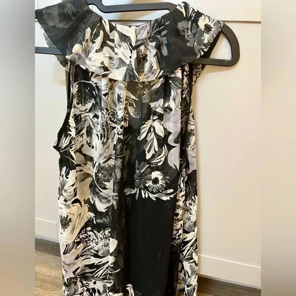 Sheer Chenault Black and White Top Size Large - Picture 4 of 4